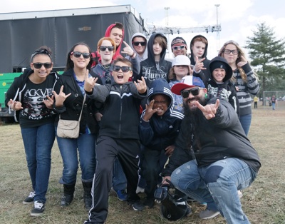 Students and Mark 'Squiggy' DiGiacomo tour the LOUDER THAN LIFE 2014 festival grounds in Louisville