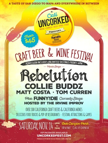 Cali UNCORKED flyer with festival details and venue information
