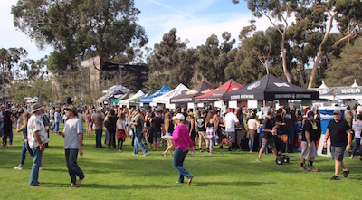 Crowd in the tasting area at Driftwood at Doheny State Beach