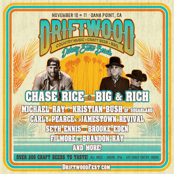 Driftwood flyer with music lineup and festival details