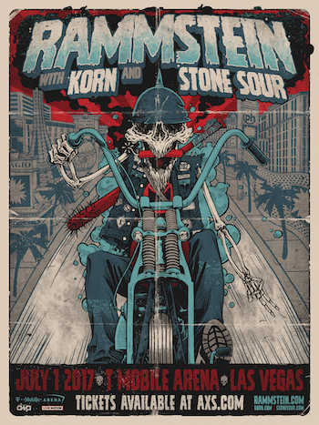 Flyer Rammstein with Korn + Stone Sour at T-Mobile Arena in Las Vegas July 1