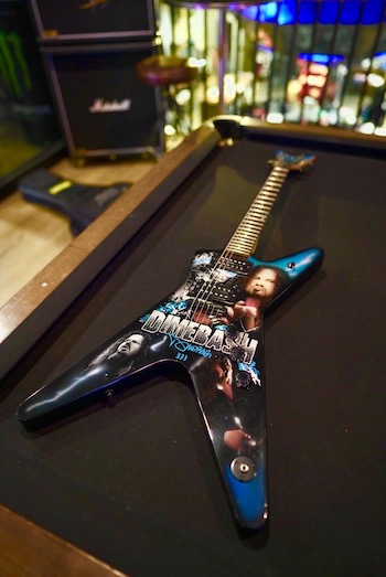 Ronz World hand-painted Dimebash guitar