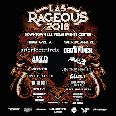 Las Rageous 2018 flyer with band lineup & venue details