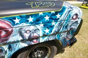 Front passenger-side fender of Rob Zombie's custom 1967 Ford F-100