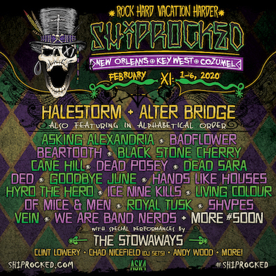 ShipRocked flyer with music lineup and cruise details