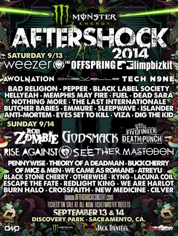 Monster Energy's AFTERSHOCK Festival 2014 flyer