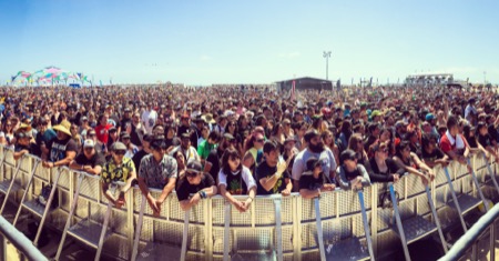 Crowd in front of the stage at Back To The Beach