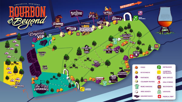 Bourbon & Beyond festival site map