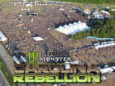 Aerial photo of the crowd at the 2014 Monster Energy's Carolina Rebellion