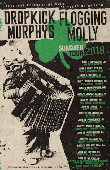 Dropkick Murphys & Flogging Molly tour flyer with tour dates