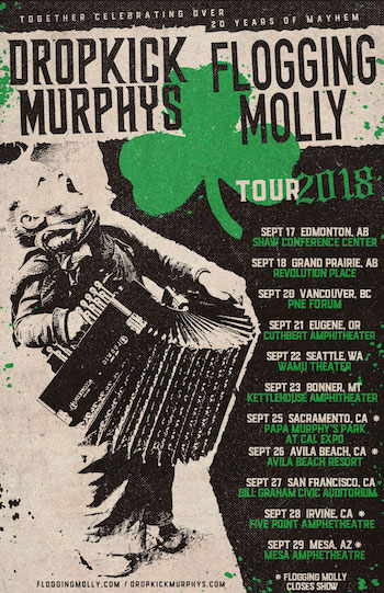 Dropkick Murphys / Flogging Molly tour flyer with tour dates