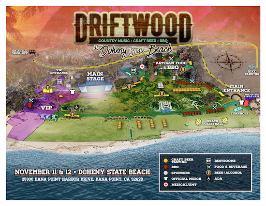 Driftwood at Doheny State Beach venue map