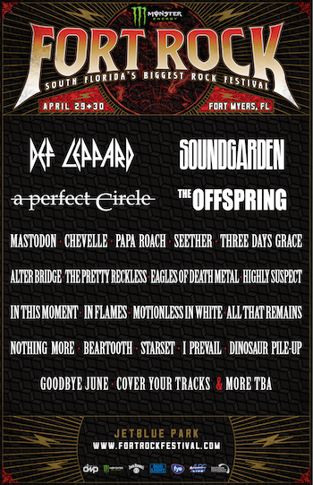 Monster Energy Fort Rock flyer with band lineup