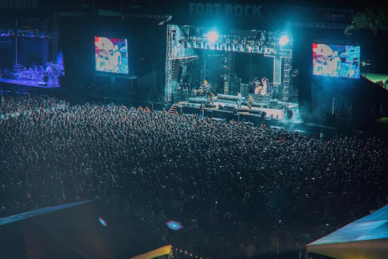 Crowd watching Ozzy Osbourne perform at Monster Energy Fort Rock 2018