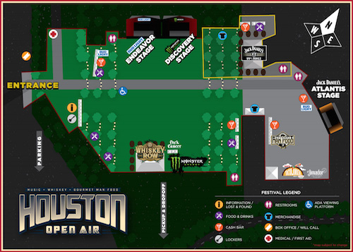 Map of the Houston Open Air festival grounds