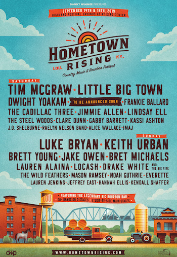 Hometown Rising flyer with music lineup and festival details
