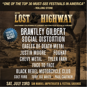 Lost Highway flyer with band lineup and venue details