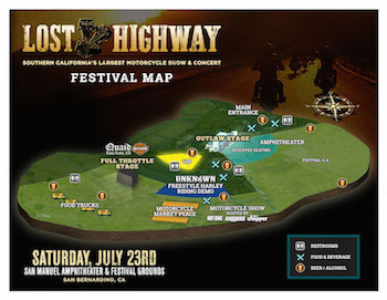 Lost Highway admat with music lineup and venue details