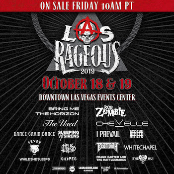 Las Rageous flyer with music lineup and show details