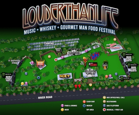 LOUDER THAN LIFE festival map