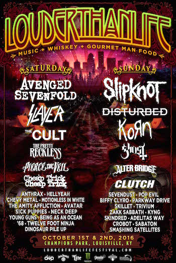 LOUDER THAN LIFE flyer with band lineup and venue details