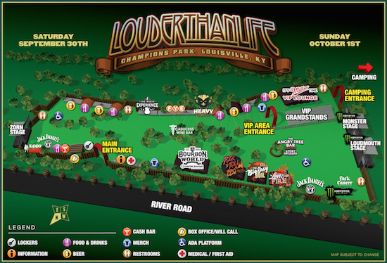 Louder Than Life festival map