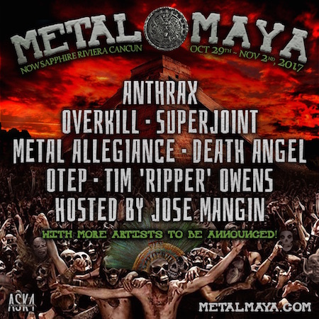 Metal Maya flyer with band lineup and resort details