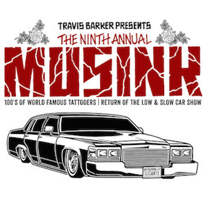 Travis Barker Presents The 9th Annual MUSINK flyer with lowrider sedan