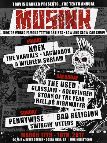 MUSINK 2017 flyer with band lineup, dates and venue details