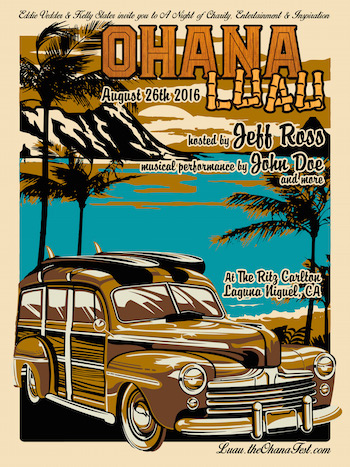 Ohana Luau flyer with performer and venue details
