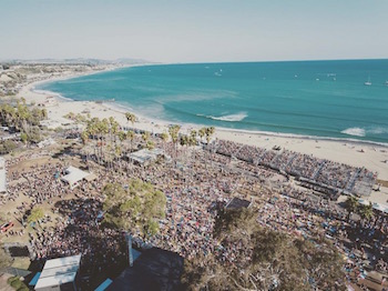 Aerial photo of the festival grounds at Doheny State Beach