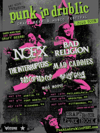 Fat Mike Presents Punk In Drublic Craft Beer & Music Festival flyer with band lineup and spring tour dates