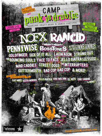 Camp Punk In Drublic flyer with band lineup and venue details