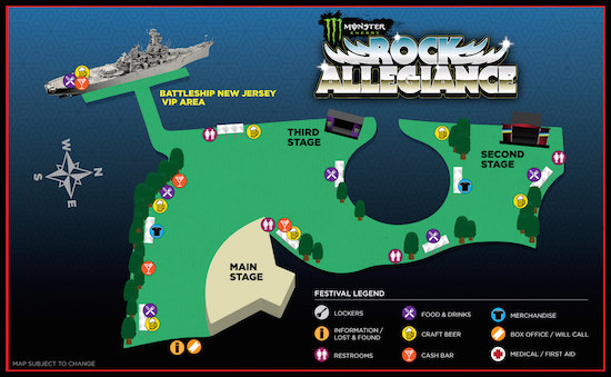 Monster Energy Rock Allegiance festival map