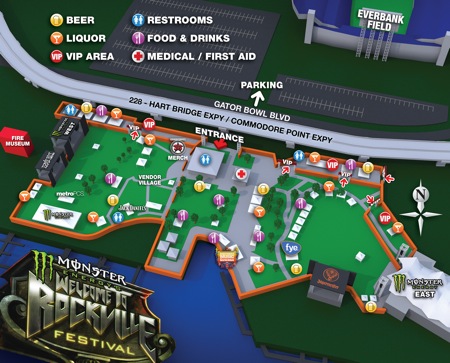Monster Energy's Welcome To Rockville Festival festival map