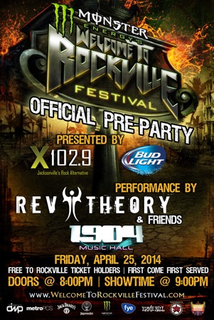 Monster Energy's Welcome To Rockville Festival Official Pre-Party flyer