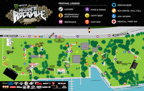 Map of the Monster Energy Welcome To Rockville festival site