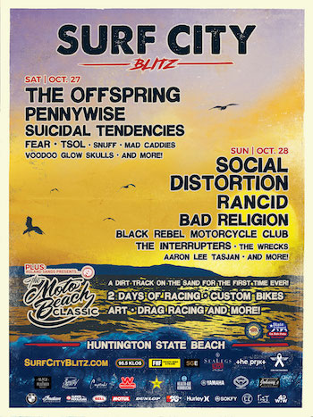 Surf City Blitz flyer with band lineup and show details