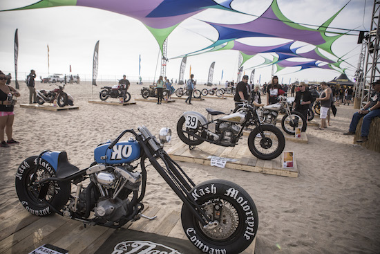 Moto Beach Classic bikes on display at Surf City Blitz