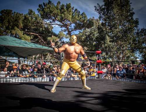 Famed luchador Ramses in the ring at Sabroso, photo by Lizzy Gonzalez