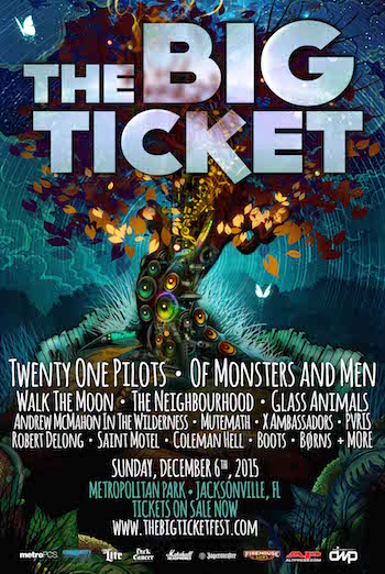 The Big Ticket flyer with band lineup and venue information