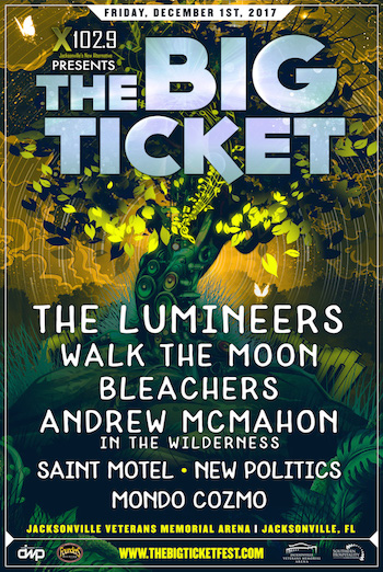 X102.9 Presents The Big Ticket flyer with band lineup and venue details