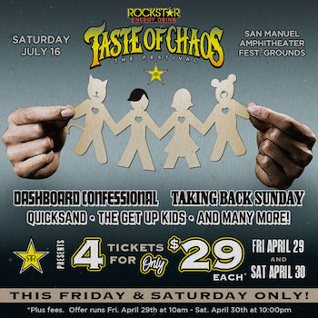Rockstar Energy Drink Taste Of Chaos The Ultimate Double Date ticket 4-pack flyer