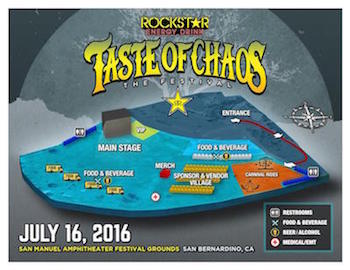 Rockstar Energy Drink Taste Of Chaos Festival map