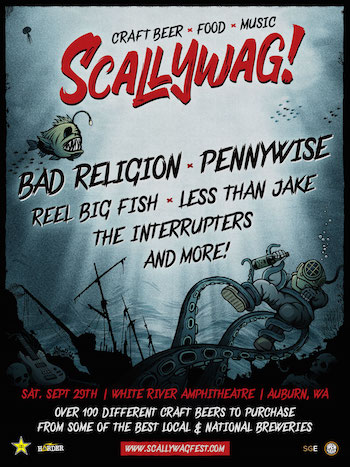 Scallywag! Auburn flyer with band lineup and show details