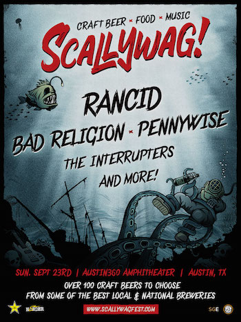 Scallywag! Austin flyer with band lineup and show details