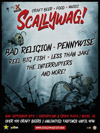 Scallywag! Boise flyer with band lineup and show details