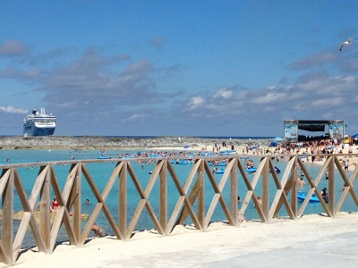 beach stage on Great Stirrup Cay