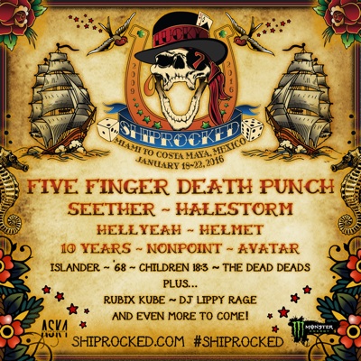 ShipRocked flyer with dates and initial band lineup